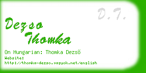 dezso thomka business card